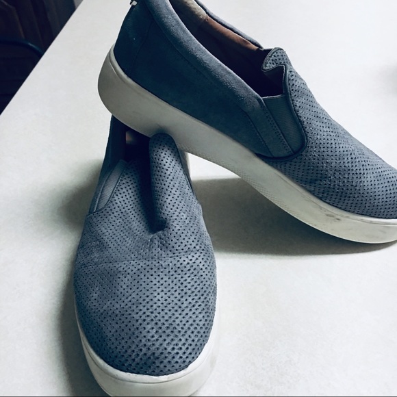 steve madden gray suede slip ons